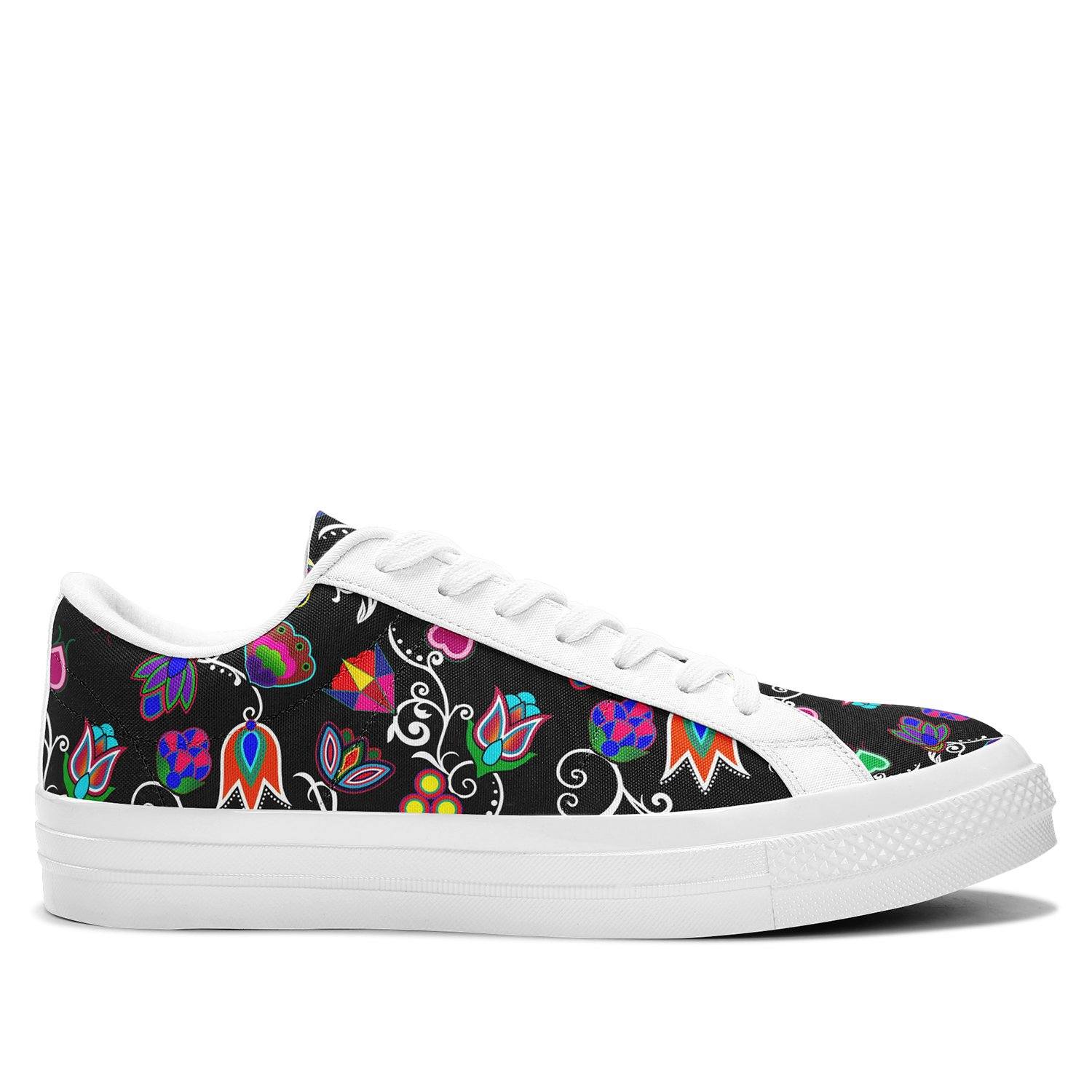 Indigenous Paisley Black Aapisi Low Top Canvas Shoes White Sole 49 Dzine