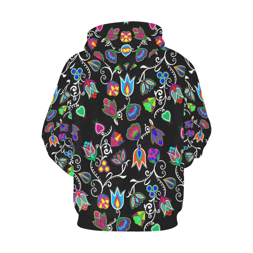 Indigenous Paisley - Black All Over Print Hoodie for Women (USA Size) (Model H13) Hoodie e-joyer