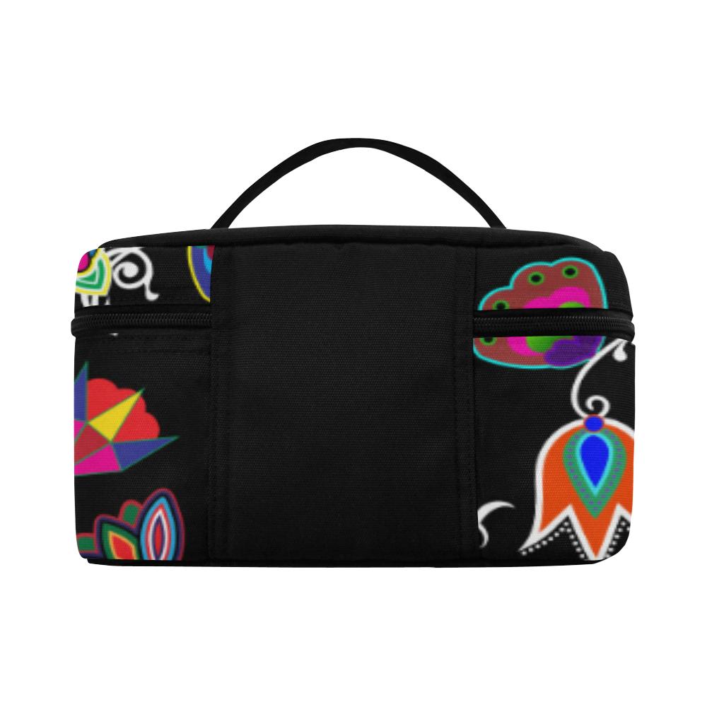Indigenous Paisley Black Cosmetic Bag/Large (Model 1658) Cosmetic Bag e-joyer