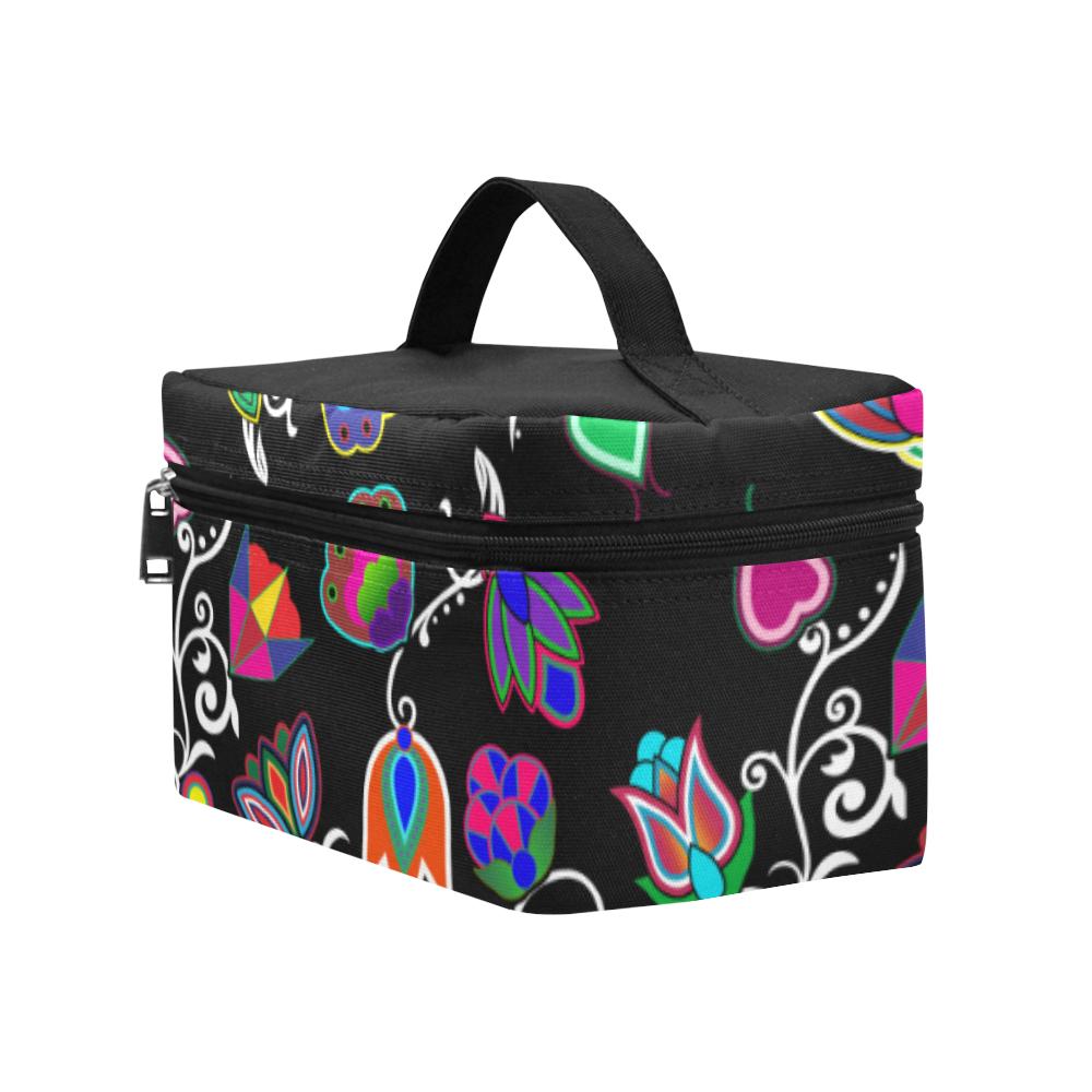 Indigenous Paisley Black Cosmetic Bag/Large (Model 1658) Cosmetic Bag e-joyer