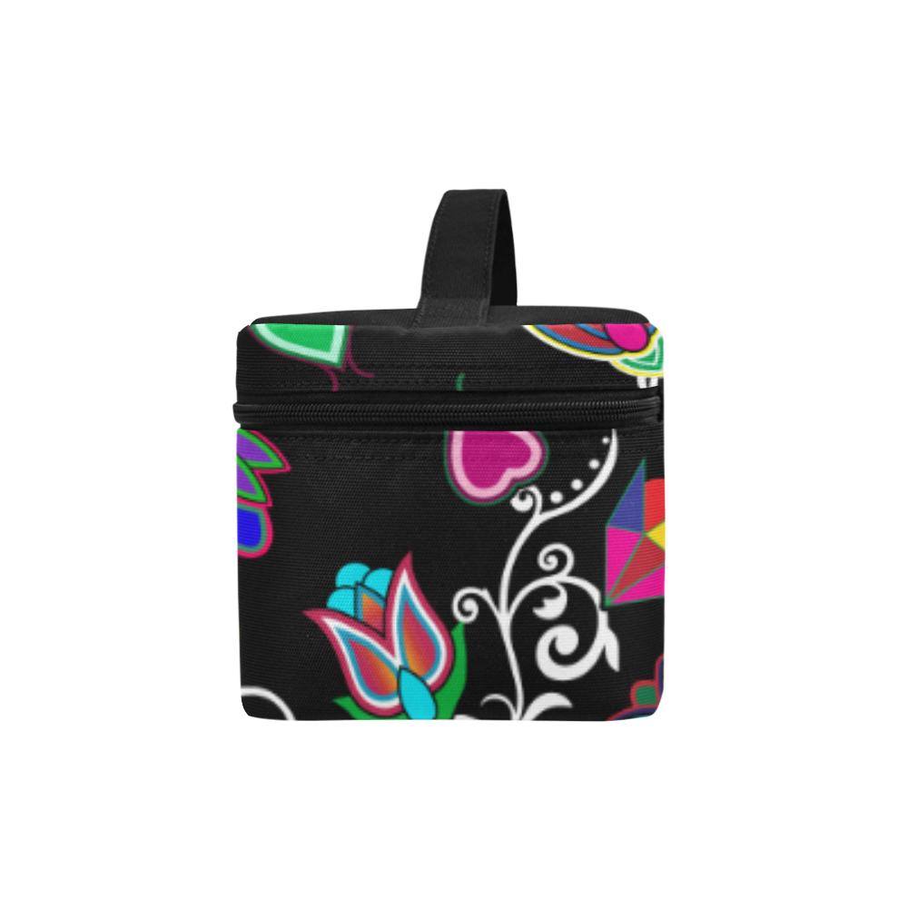Indigenous Paisley Black Cosmetic Bag/Large (Model 1658) Cosmetic Bag e-joyer