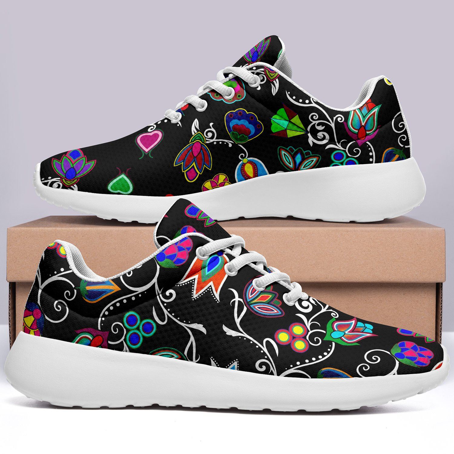 Indigenous Paisley Black Ikkaayi Sport Sneakers 49 Dzine