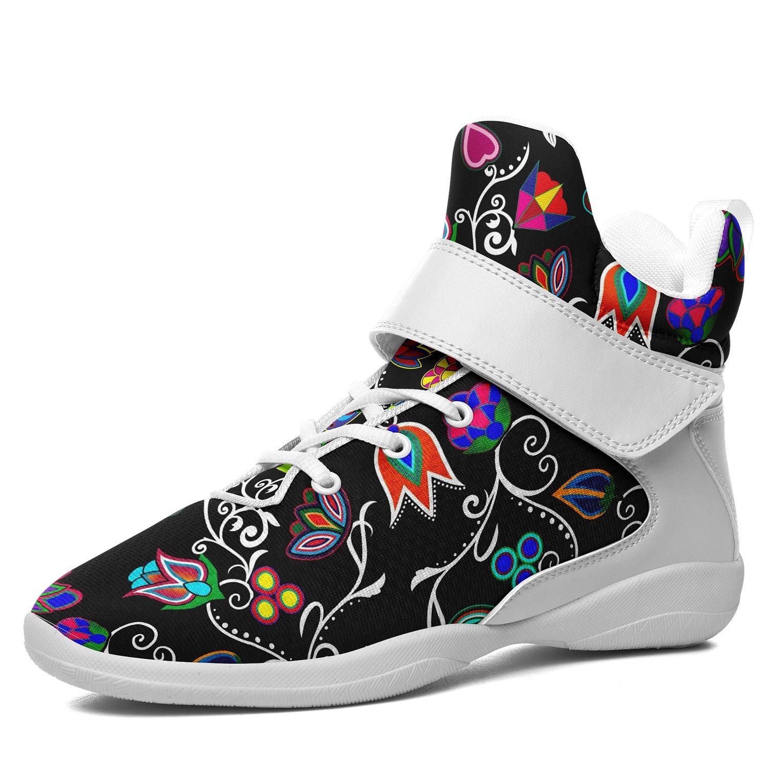 Indigenous Paisley Black Ipottaa Basketball / Sport High Top Shoes 49 Dzine US Women 4.5 / US Youth 3.5 / EUR 35 White Sole with White Strap 