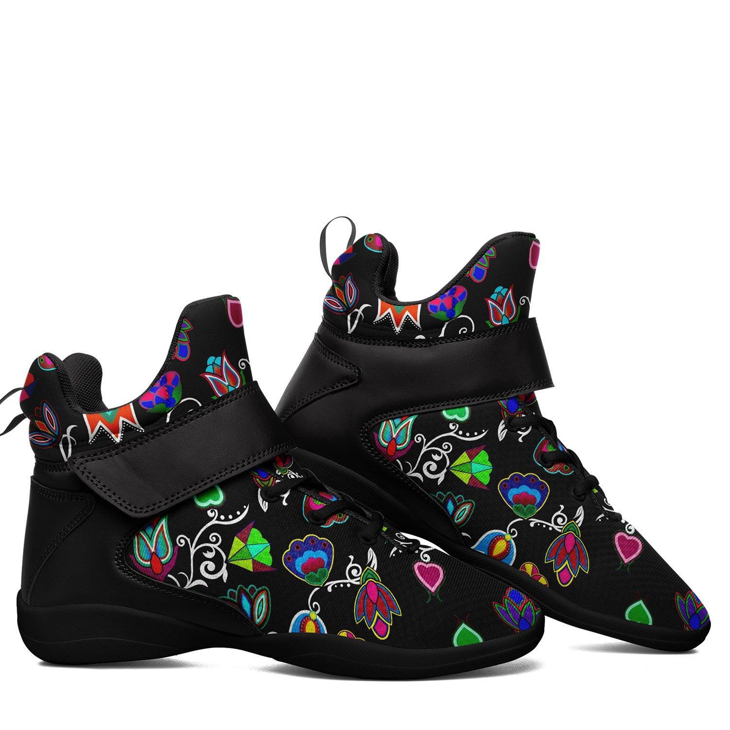 Indigenous Paisley Black Ipottaa Basketball / Sport High Top Shoes - Black Sole 49 Dzine