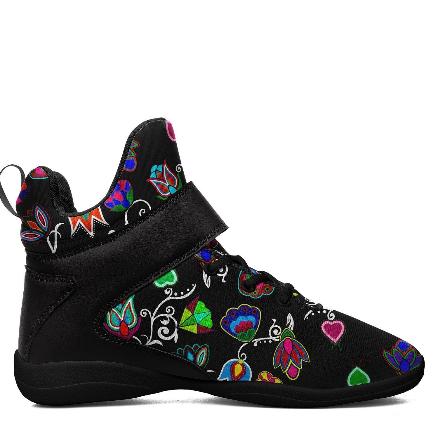 Indigenous Paisley Black Ipottaa Basketball / Sport High Top Shoes - Black Sole 49 Dzine
