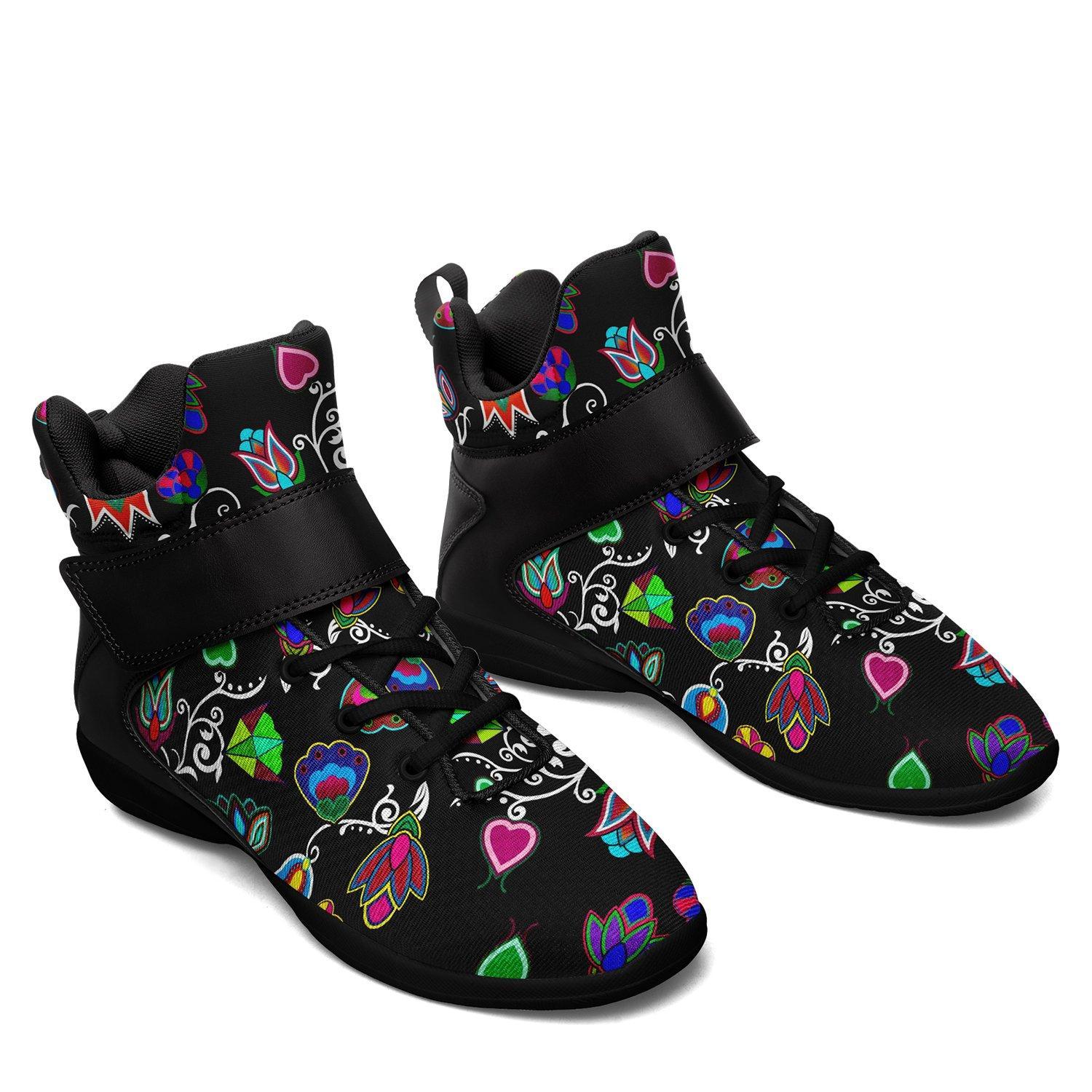 Indigenous Paisley Black Ipottaa Basketball / Sport High Top Shoes - Black Sole 49 Dzine
