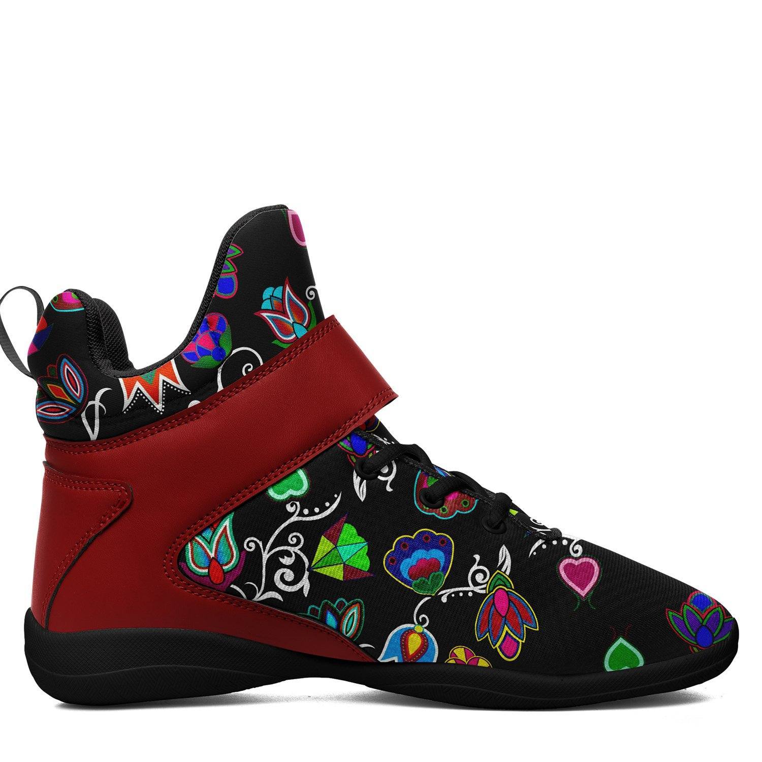 Indigenous Paisley Black Ipottaa Basketball / Sport High Top Shoes - Black Sole 49 Dzine