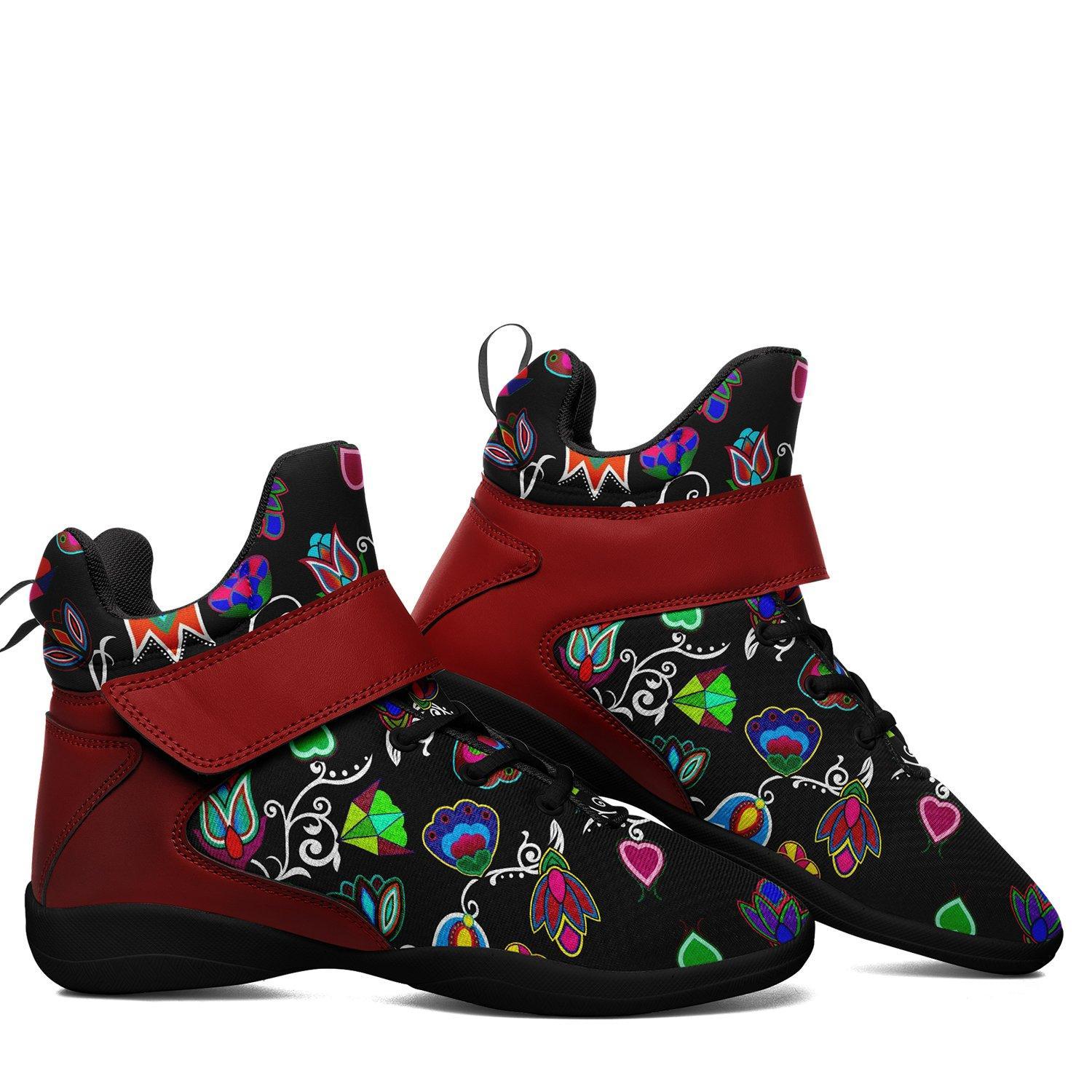 Indigenous Paisley Black Ipottaa Basketball / Sport High Top Shoes - Black Sole 49 Dzine