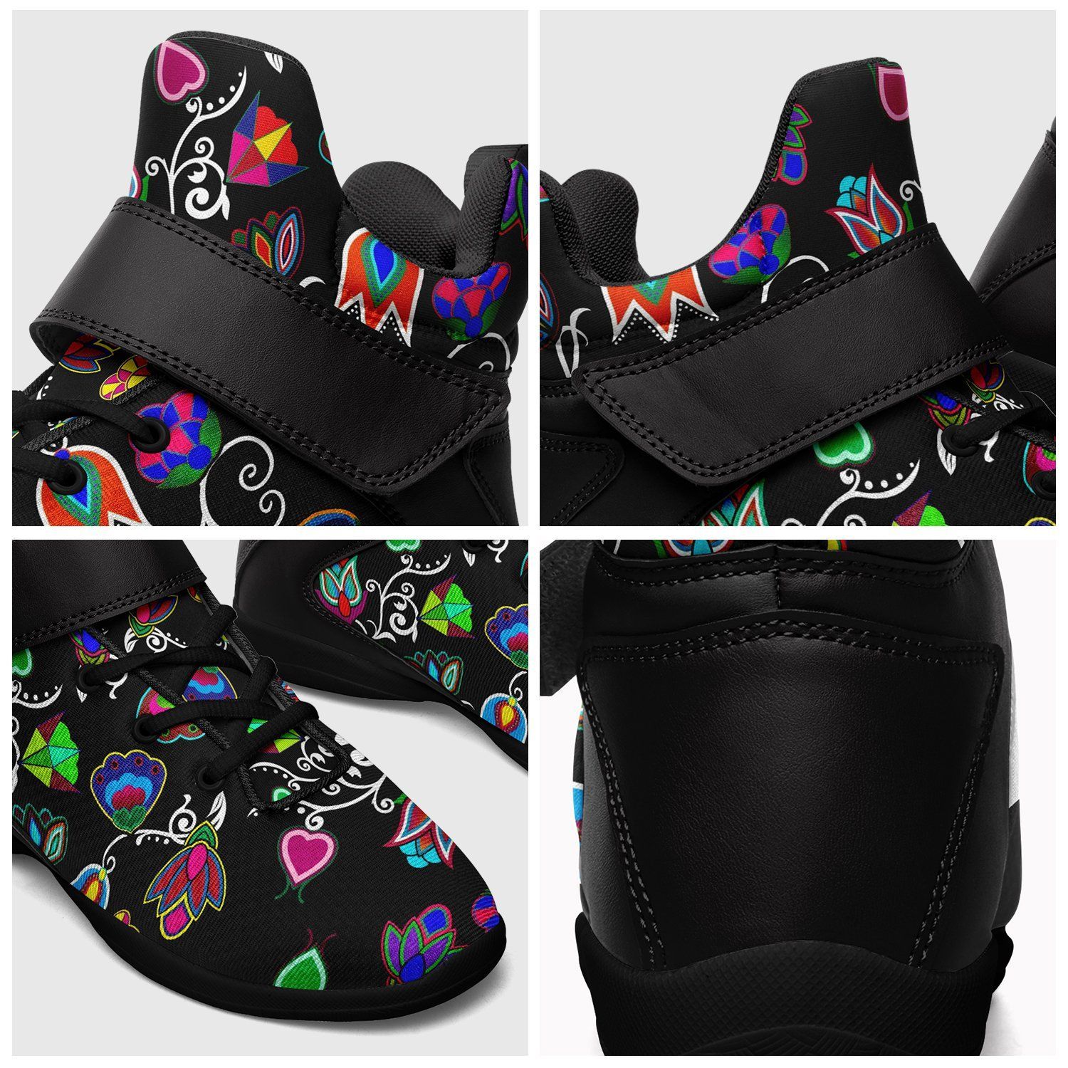Indigenous Paisley Black Ipottaa Basketball / Sport High Top Shoes - Black Sole 49 Dzine