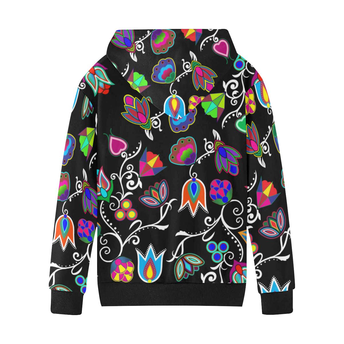 Indigenous Paisley Black Kids' All Over Print Hoodie (Model H38) Kids' AOP Hoodie (H38) e-joyer