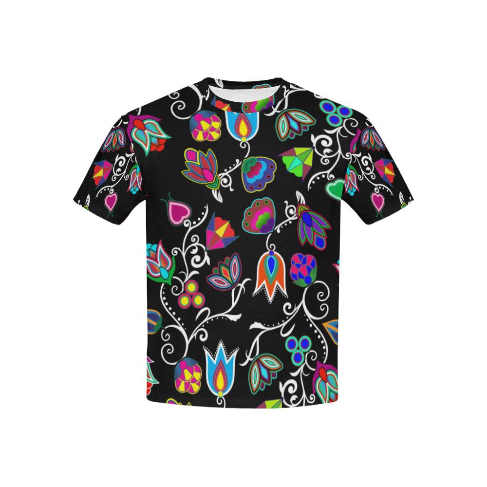 Indigenous Paisley - Black Kids' All Over Print T-shirt (USA Size) (Model T40) All Over Print T-shirt for Kid (T40) e-joyer