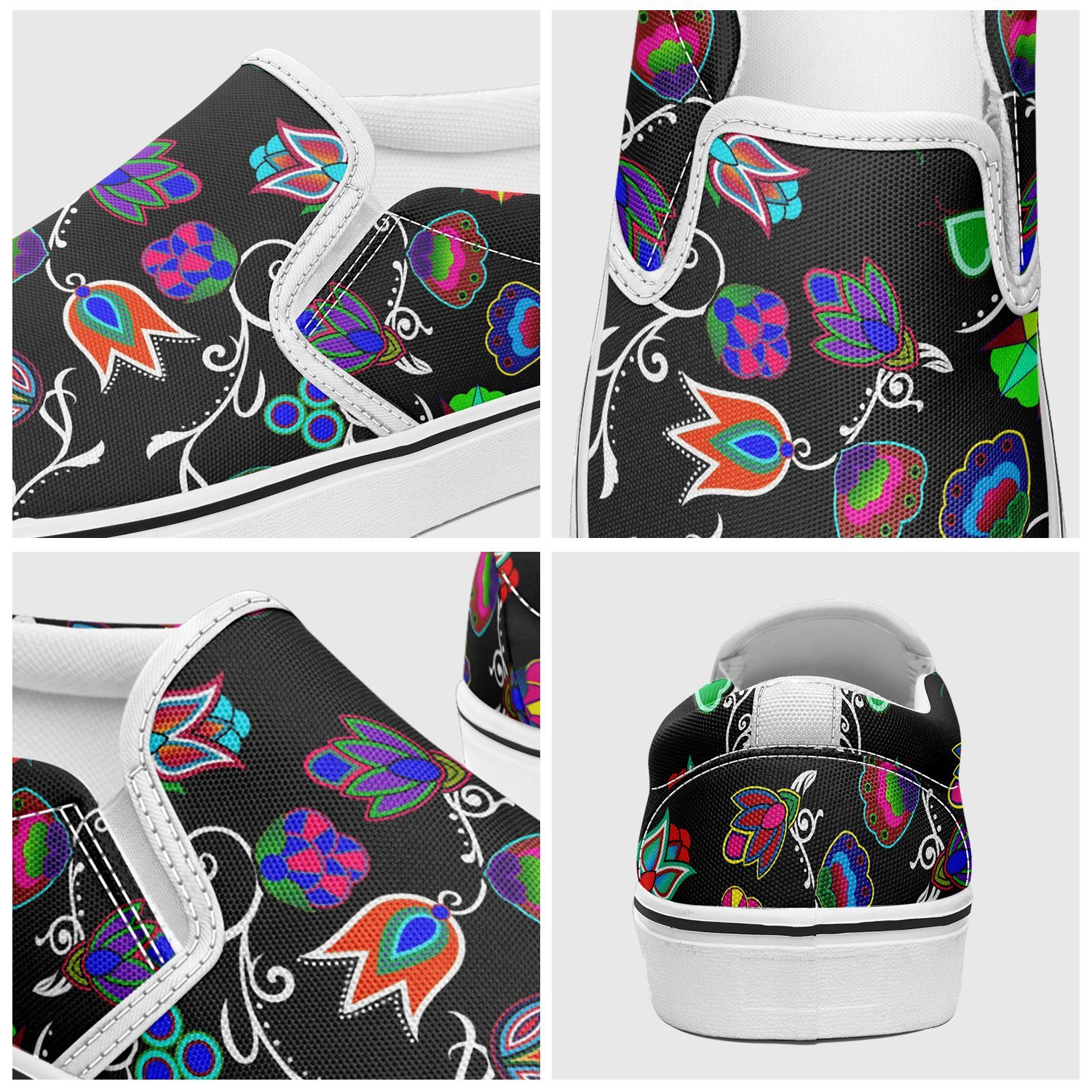 Indigenous Paisley Black Otoyimm Canvas Slip On Shoes 49 Dzine