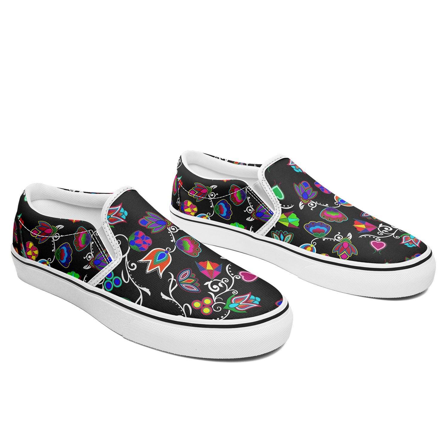 Indigenous Paisley Black Otoyimm Kid's Canvas Slip On Shoes 49 Dzine