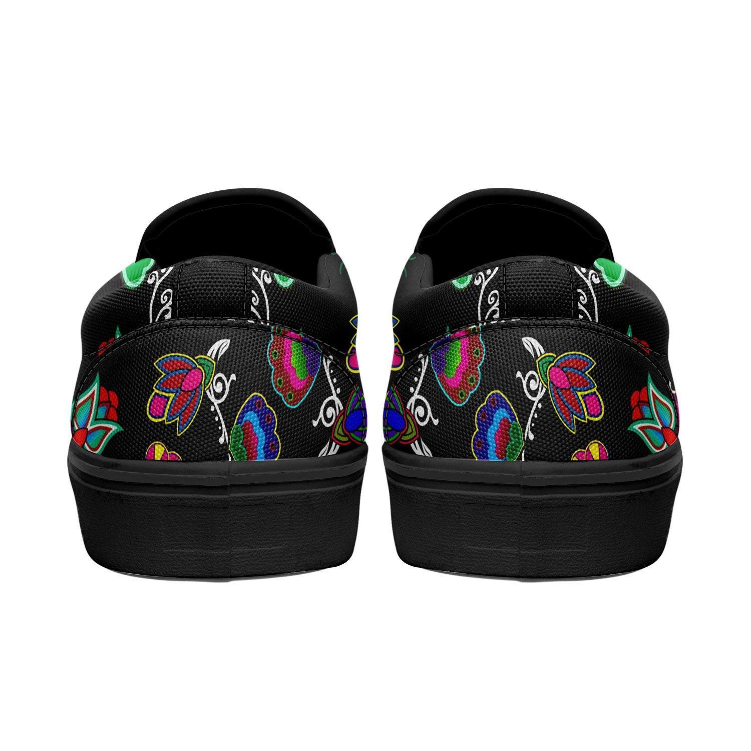 Indigenous Paisley Black Otoyimm Kid's Canvas Slip On Shoes 49 Dzine