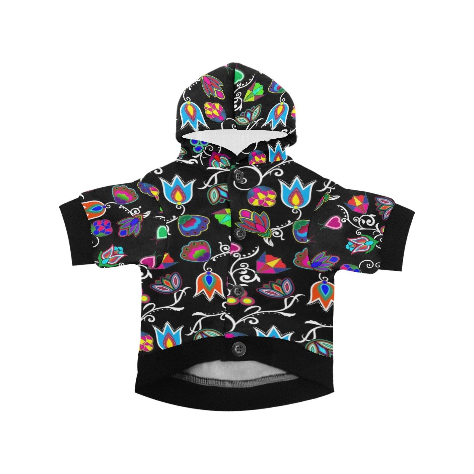 Indigenous Paisley Black Pet Dog Hoodie Pet Dog Hoodie e-joyer