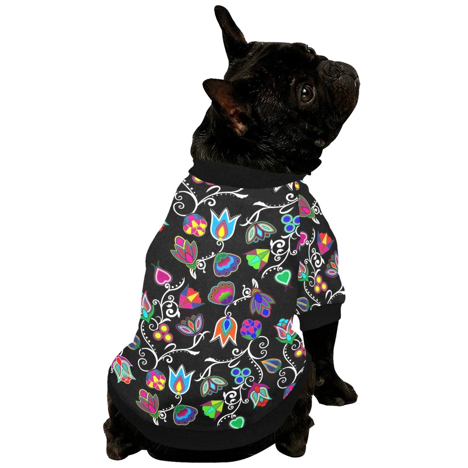 Indigenous Paisley Black Pet Dog Round Neck Shirt Pet Dog Round Neck Shirt e-joyer