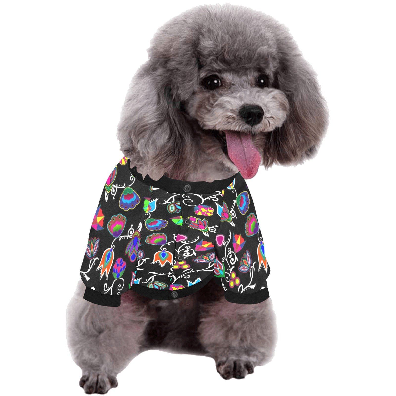 Indigenous Paisley Black Pet Dog Round Neck Shirt Pet Dog Round Neck Shirt e-joyer