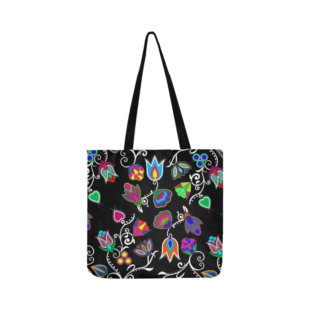 Indigenous Paisley - Black Reusable Shopping Bag Model 1660 (Two sides) Shopping Tote Bag (1660) e-joyer