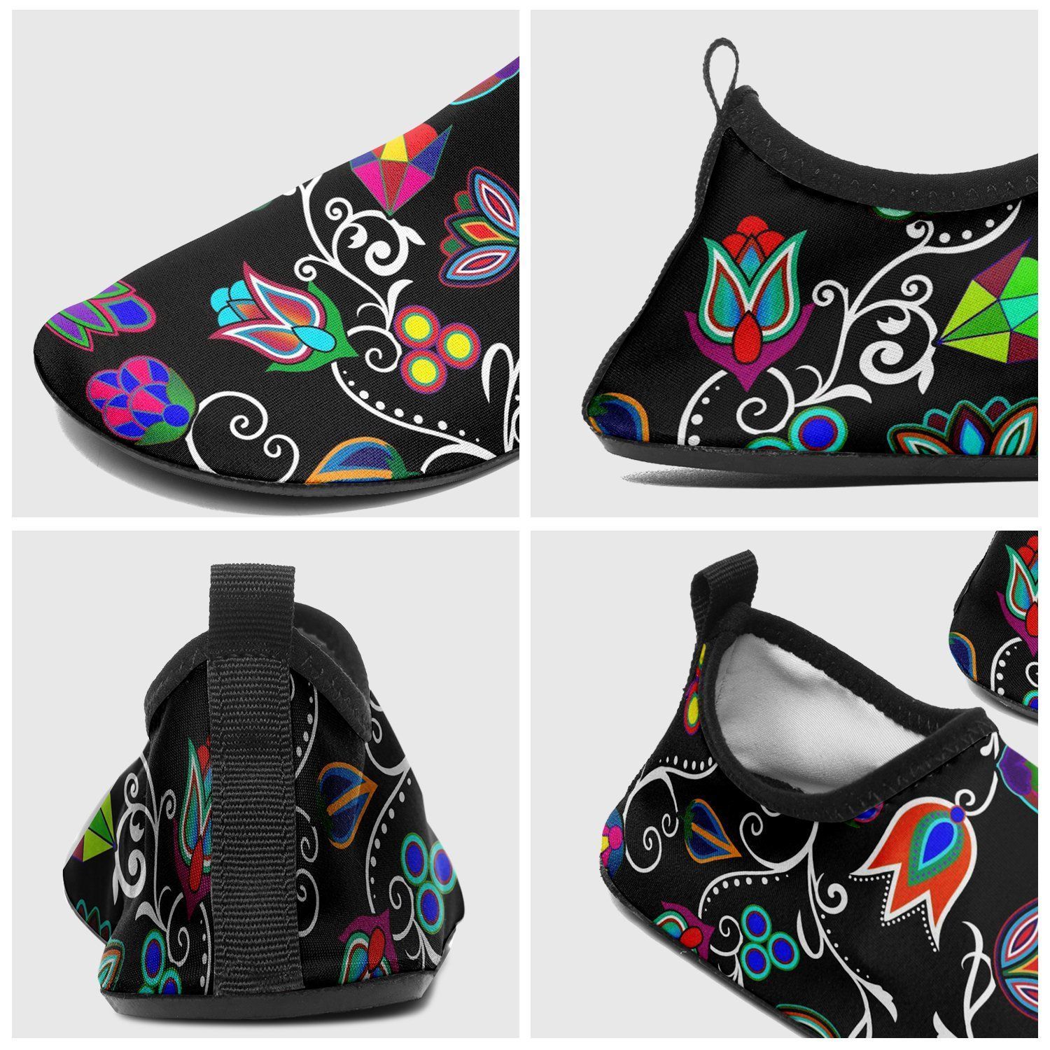 Indigenous Paisley Black Sockamoccs Kid's Slip On Shoes 49 Dzine