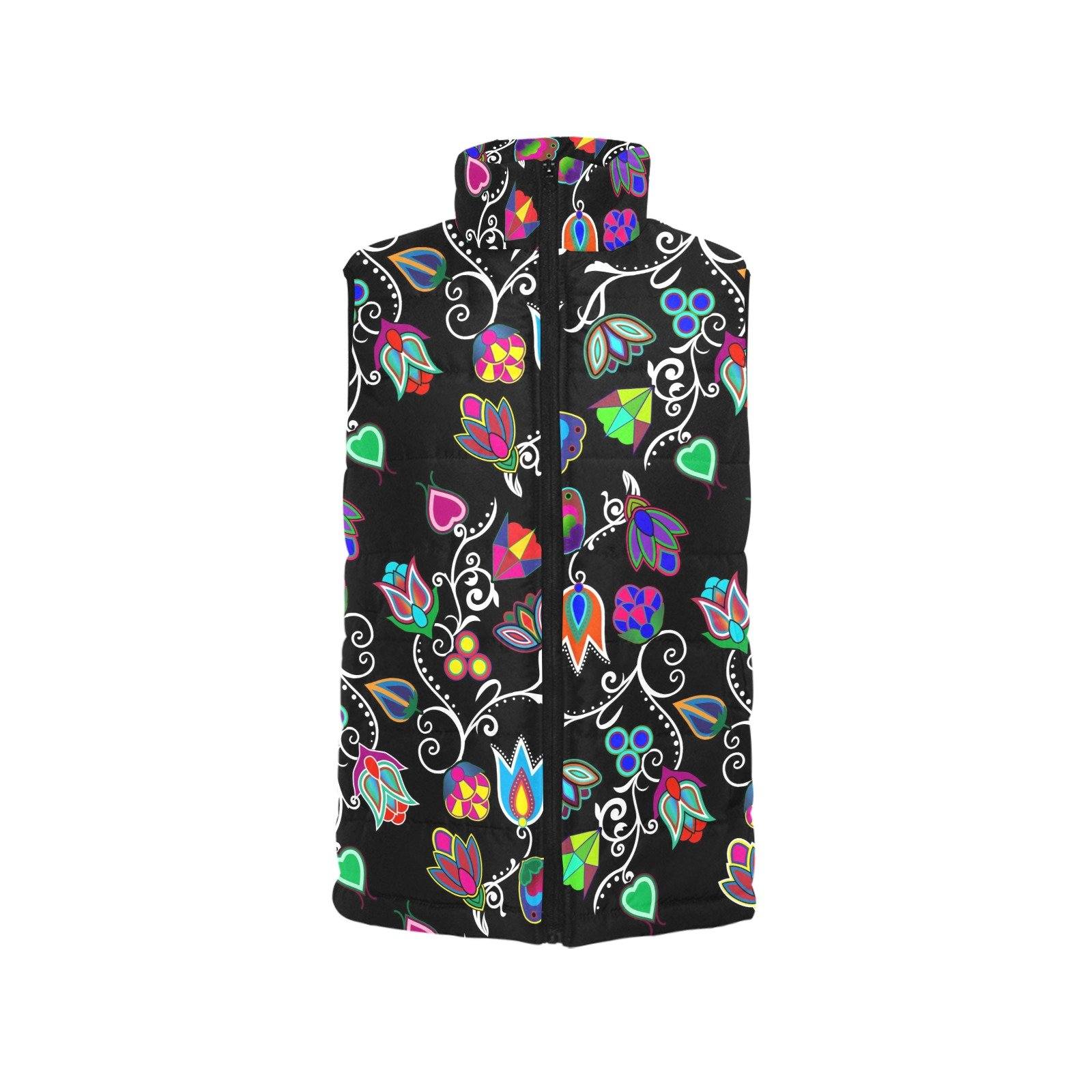 Indigenous Paisley Black Women's Padded Vest Jacket (Model H44) Women's Padded Vest Jacket (H44) e-joyer