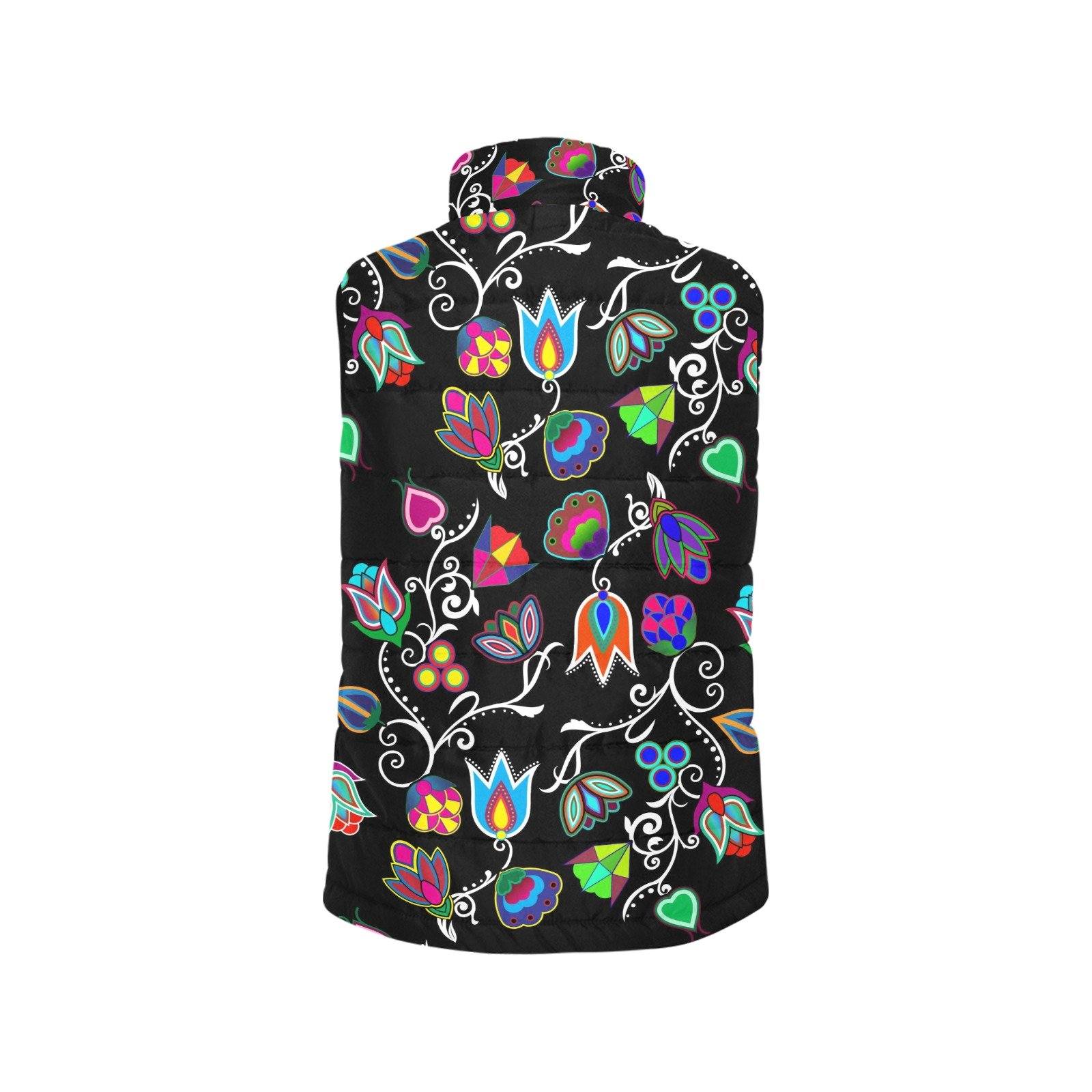 Indigenous Paisley Black Women's Padded Vest Jacket (Model H44) Women's Padded Vest Jacket (H44) e-joyer