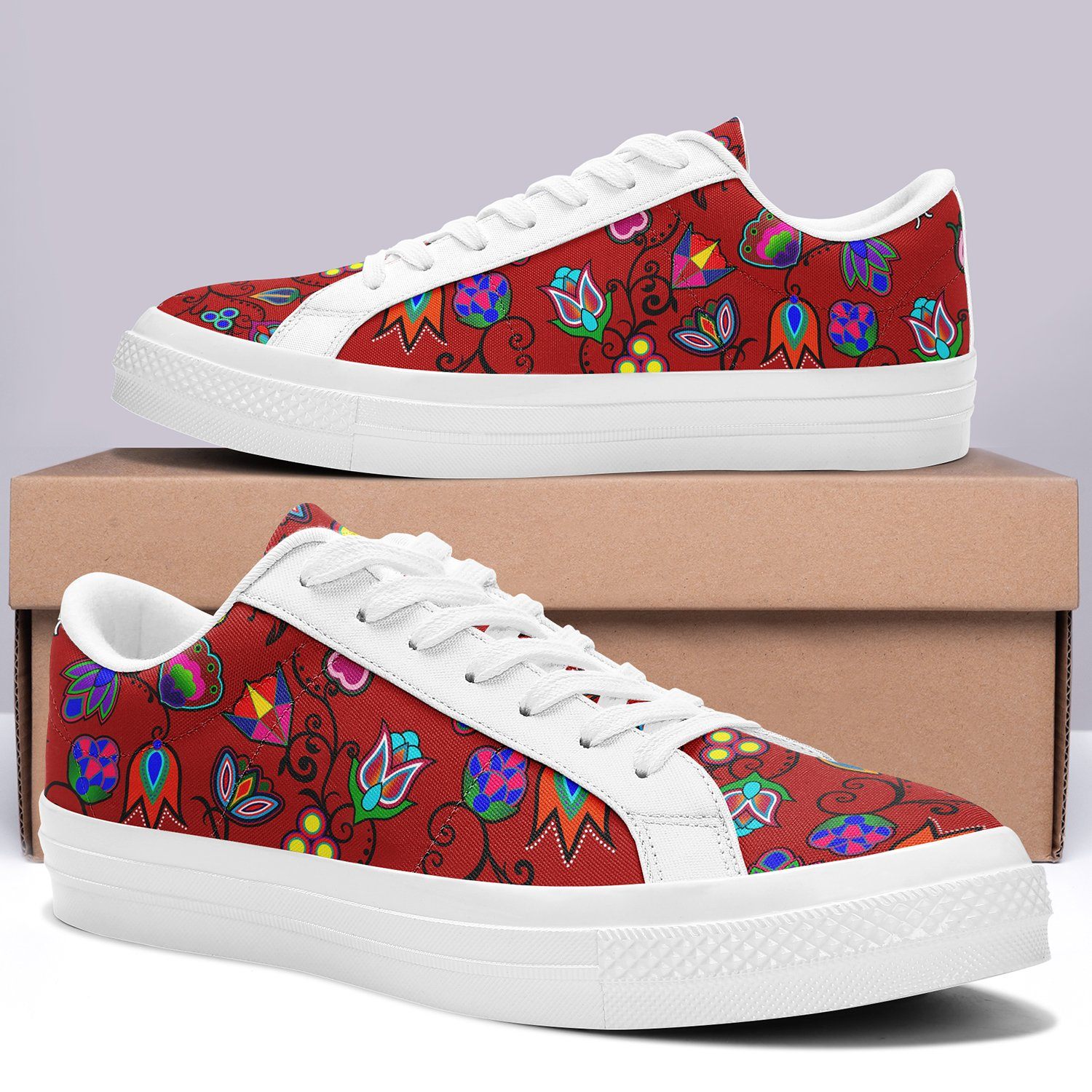 Indigenous Paisley Dahlia Aapisi Low Top Canvas Shoes White Sole 49 Dzine