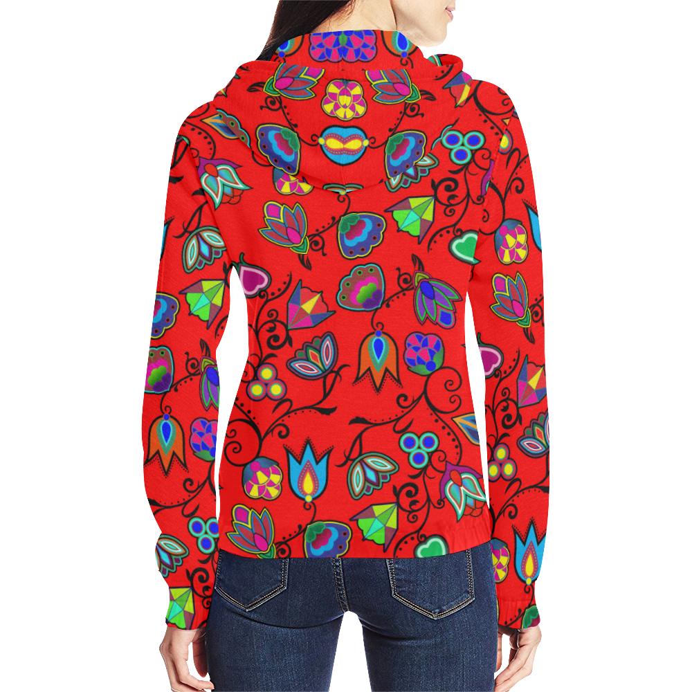 Indigenous Paisley - Dahlia All Over Print Full Zip Hoodie for Women (Model H14) All Over Print Full Zip Hoodie for Women (H14) e-joyer