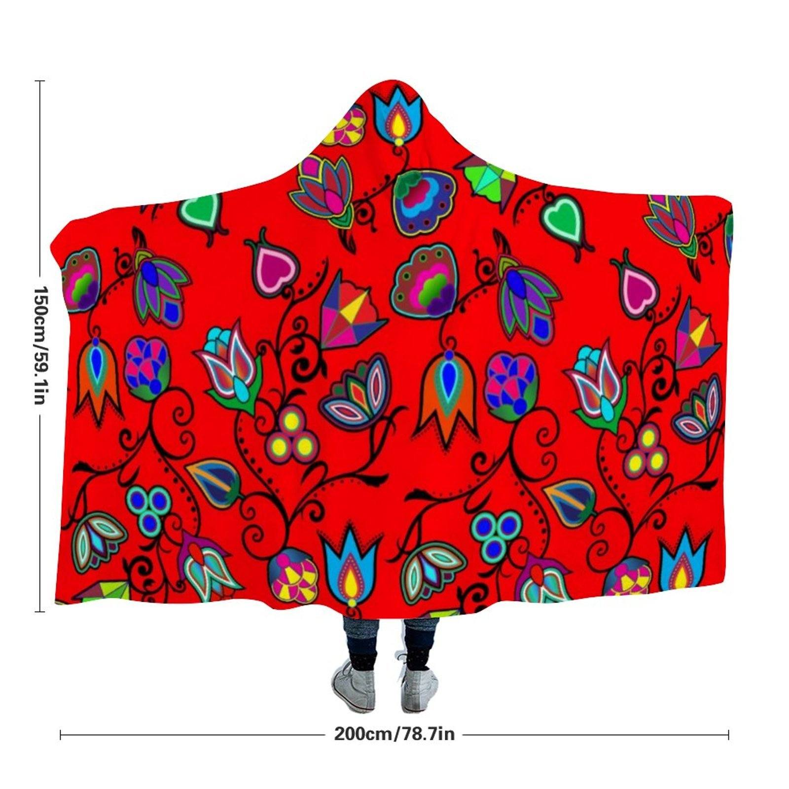 Indigenous Paisley Dahlia Hooded Blanket 49 Dzine