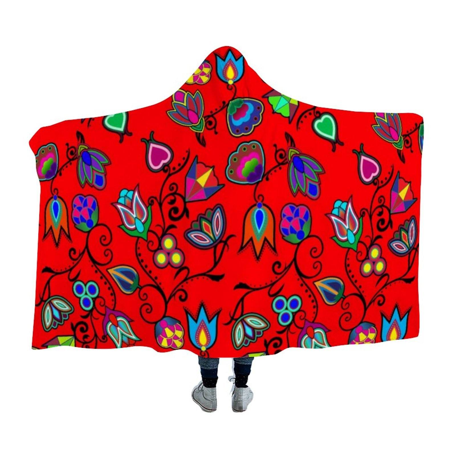 Indigenous Paisley Dahlia Hooded Blanket 49 Dzine