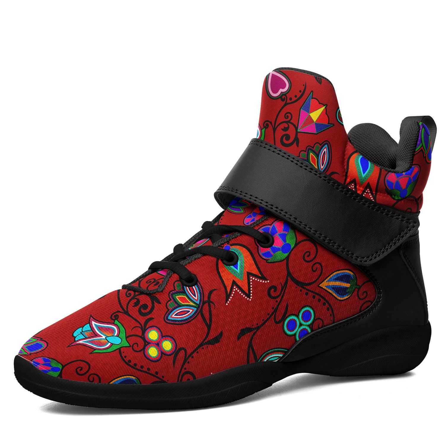 Indigenous Paisley Dahlia Ipottaa Basketball / Sport High Top Shoes 49 Dzine US Women 4.5 / US Youth 3.5 / EUR 35 Black Sole with Black Strap 