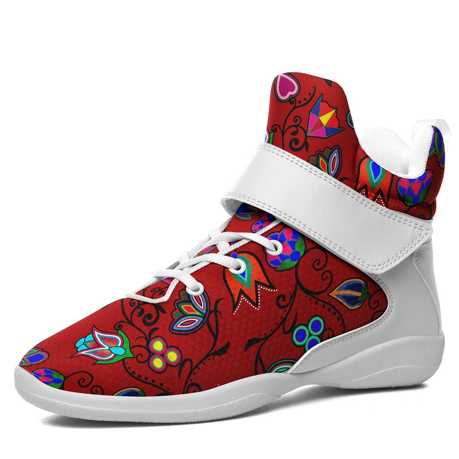 Indigenous Paisley Dahlia Ipottaa Basketball / Sport High Top Shoes 49 Dzine US Women 4.5 / US Youth 3.5 / EUR 35 White Sole with White Strap 