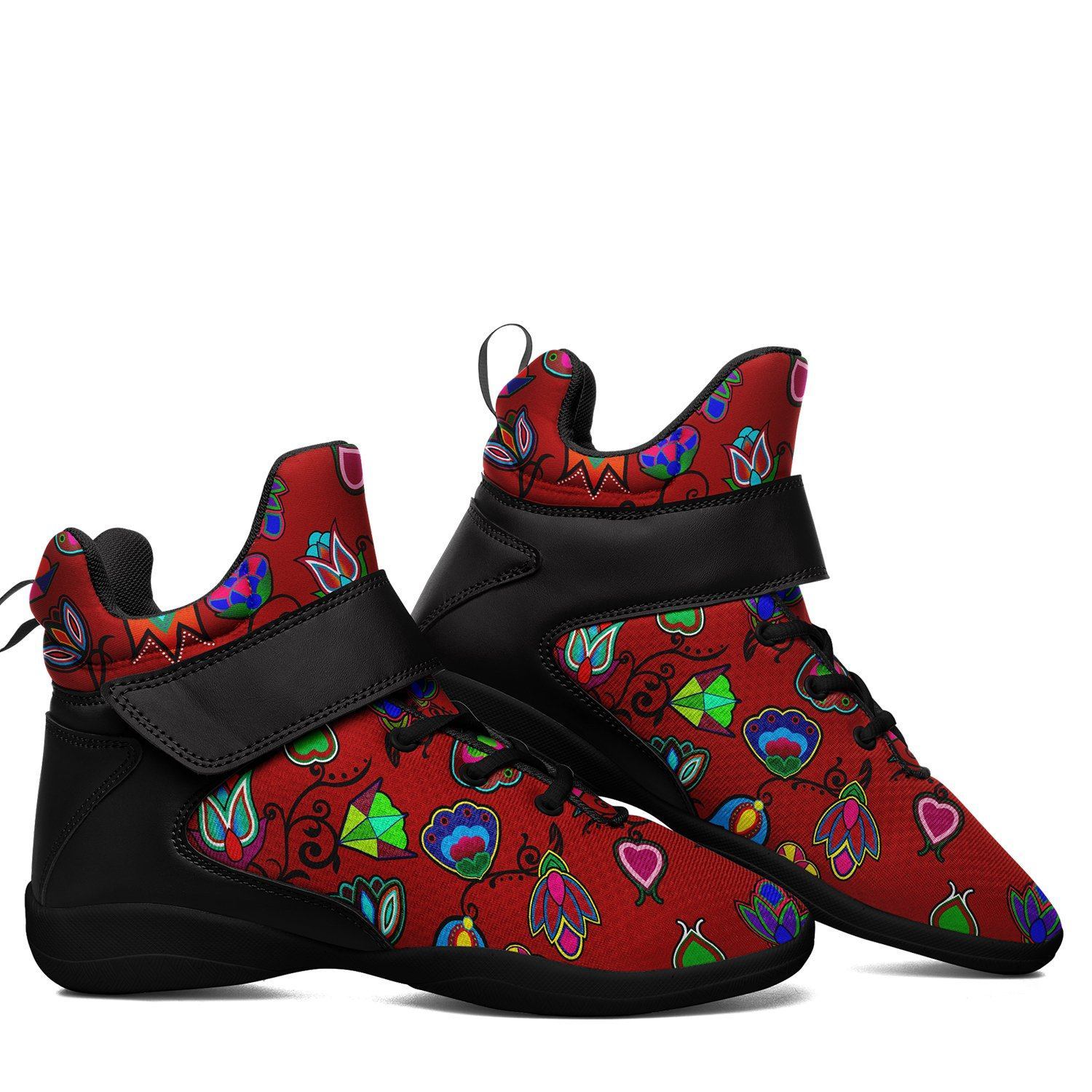 Indigenous Paisley Dahlia Ipottaa Basketball / Sport High Top Shoes - Black Sole 49 Dzine