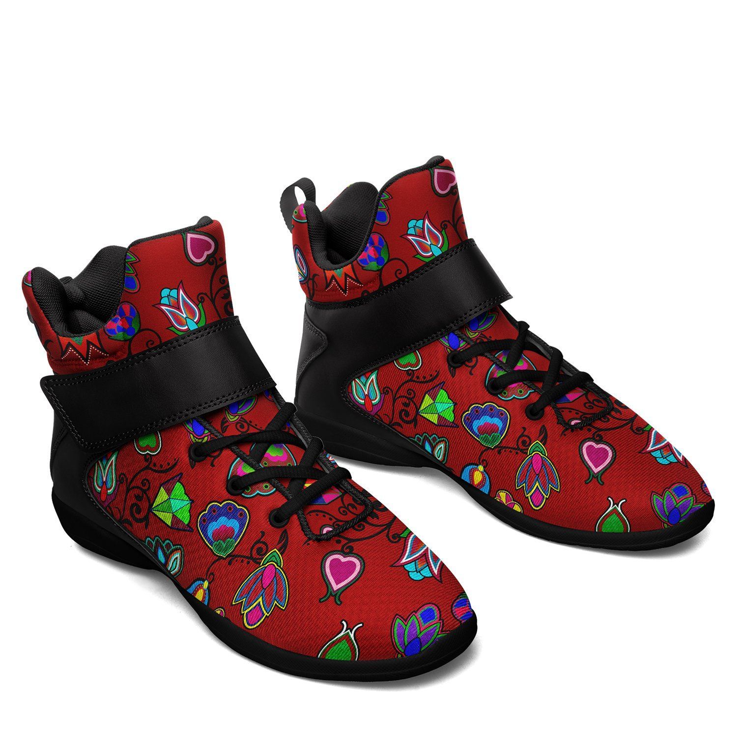 Indigenous Paisley Dahlia Ipottaa Basketball / Sport High Top Shoes - Black Sole 49 Dzine