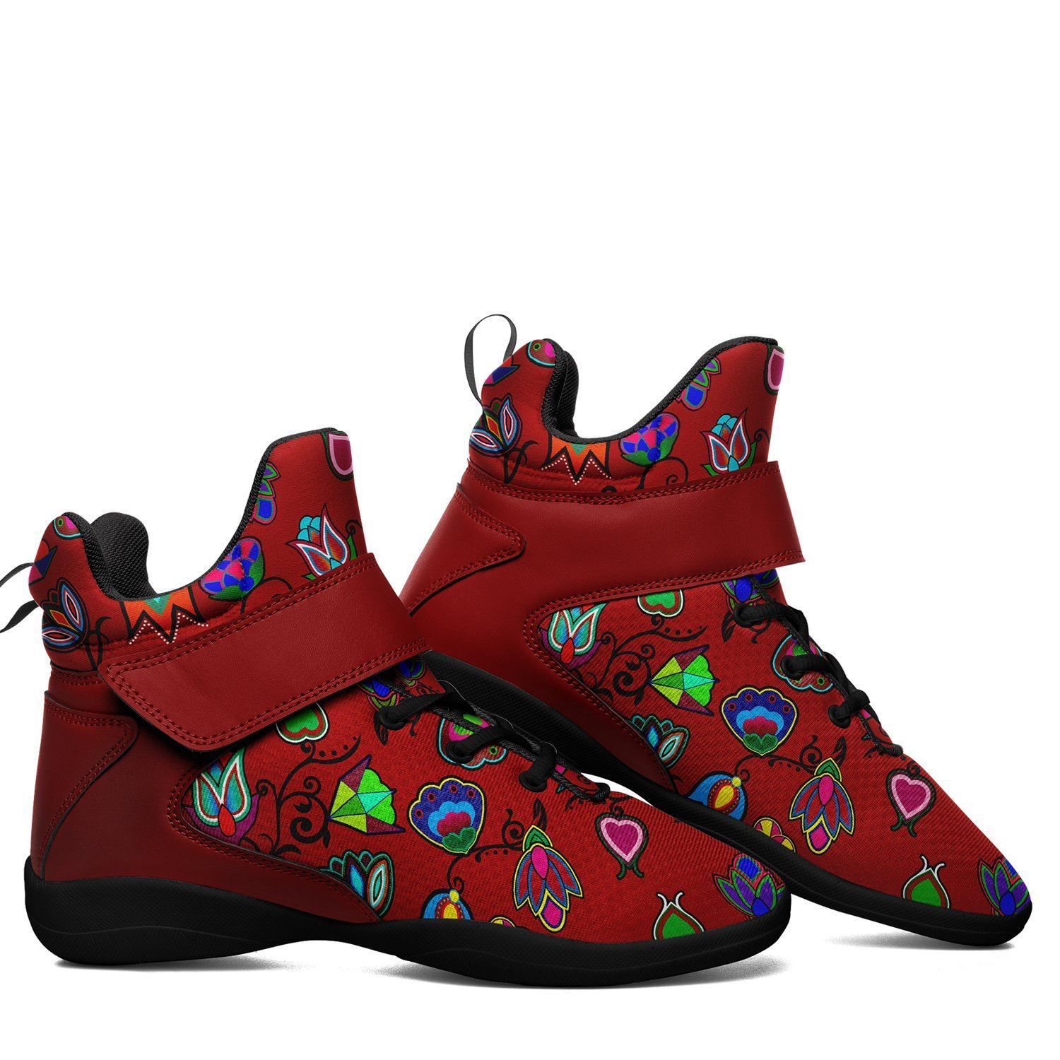 Indigenous Paisley Dahlia Ipottaa Basketball / Sport High Top Shoes - Black Sole 49 Dzine