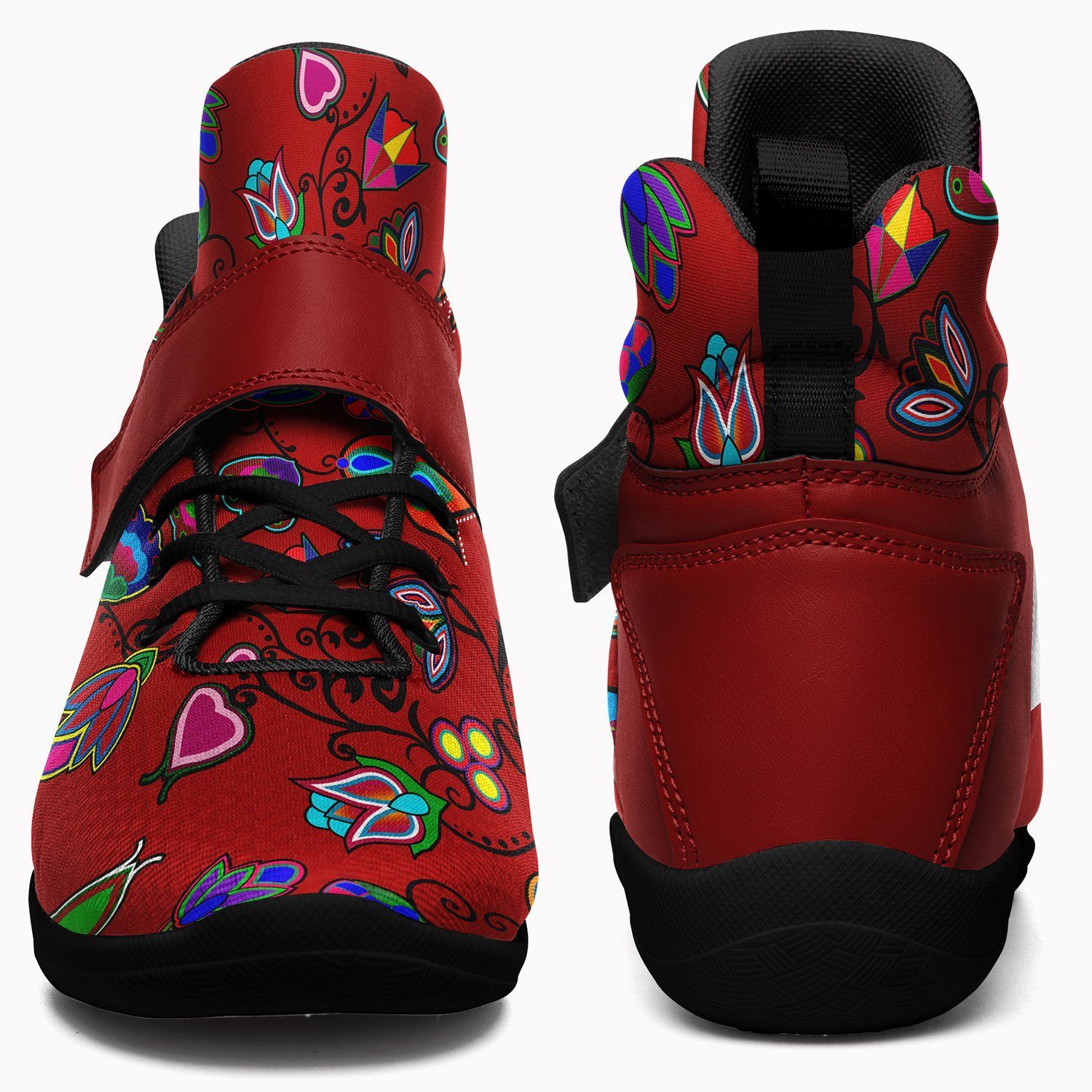 Indigenous Paisley Dahlia Ipottaa Basketball / Sport High Top Shoes - Black Sole 49 Dzine