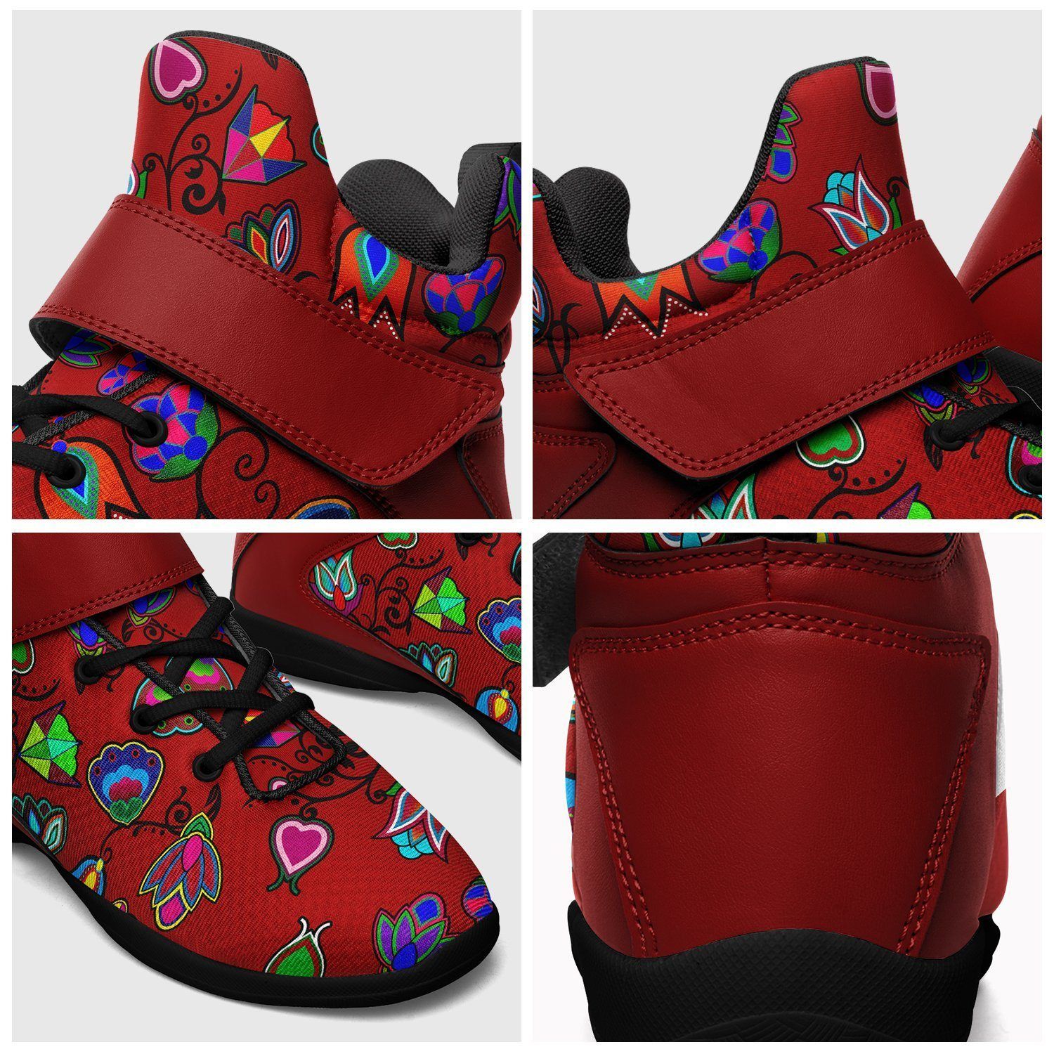 Indigenous Paisley Dahlia Ipottaa Basketball / Sport High Top Shoes - Black Sole 49 Dzine