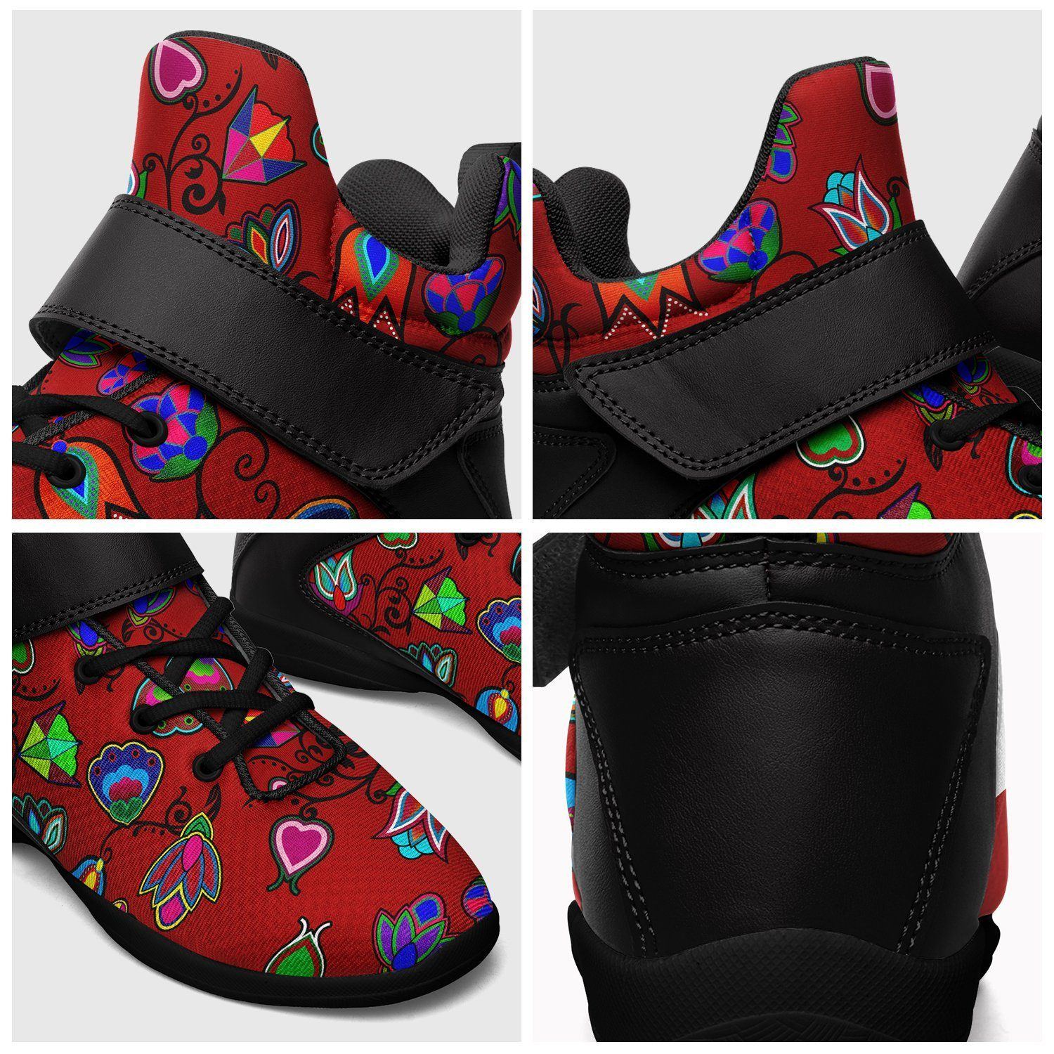 Indigenous Paisley Dahlia Ipottaa Basketball / Sport High Top Shoes - Black Sole 49 Dzine