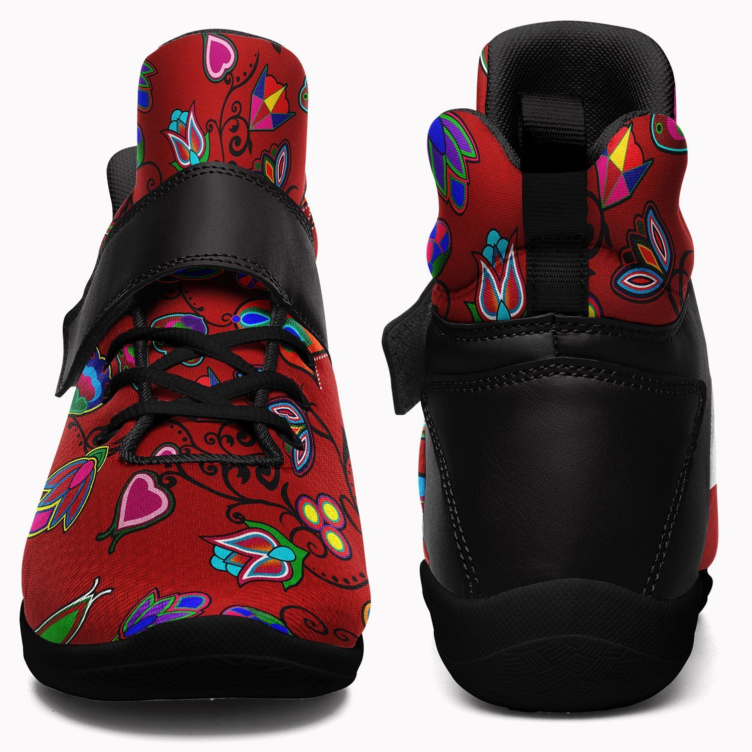 Indigenous Paisley Dahlia Ipottaa Basketball / Sport High Top Shoes - Black Sole 49 Dzine