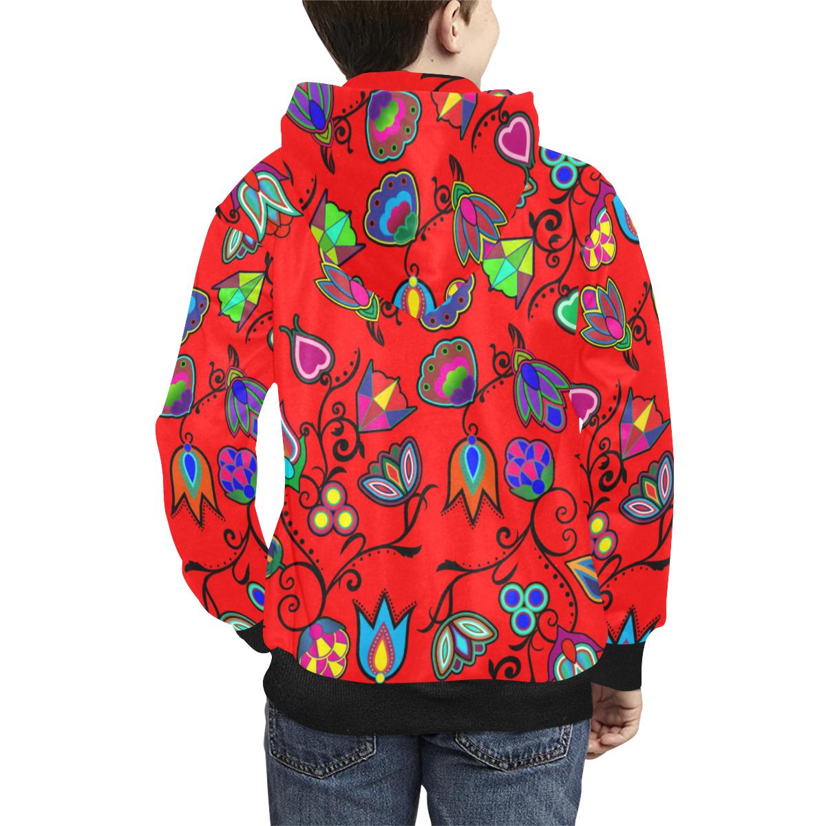 Indigenous Paisley Dahlia Kids' All Over Print Hoodie (Model H38) Kids' AOP Hoodie (H38) e-joyer 