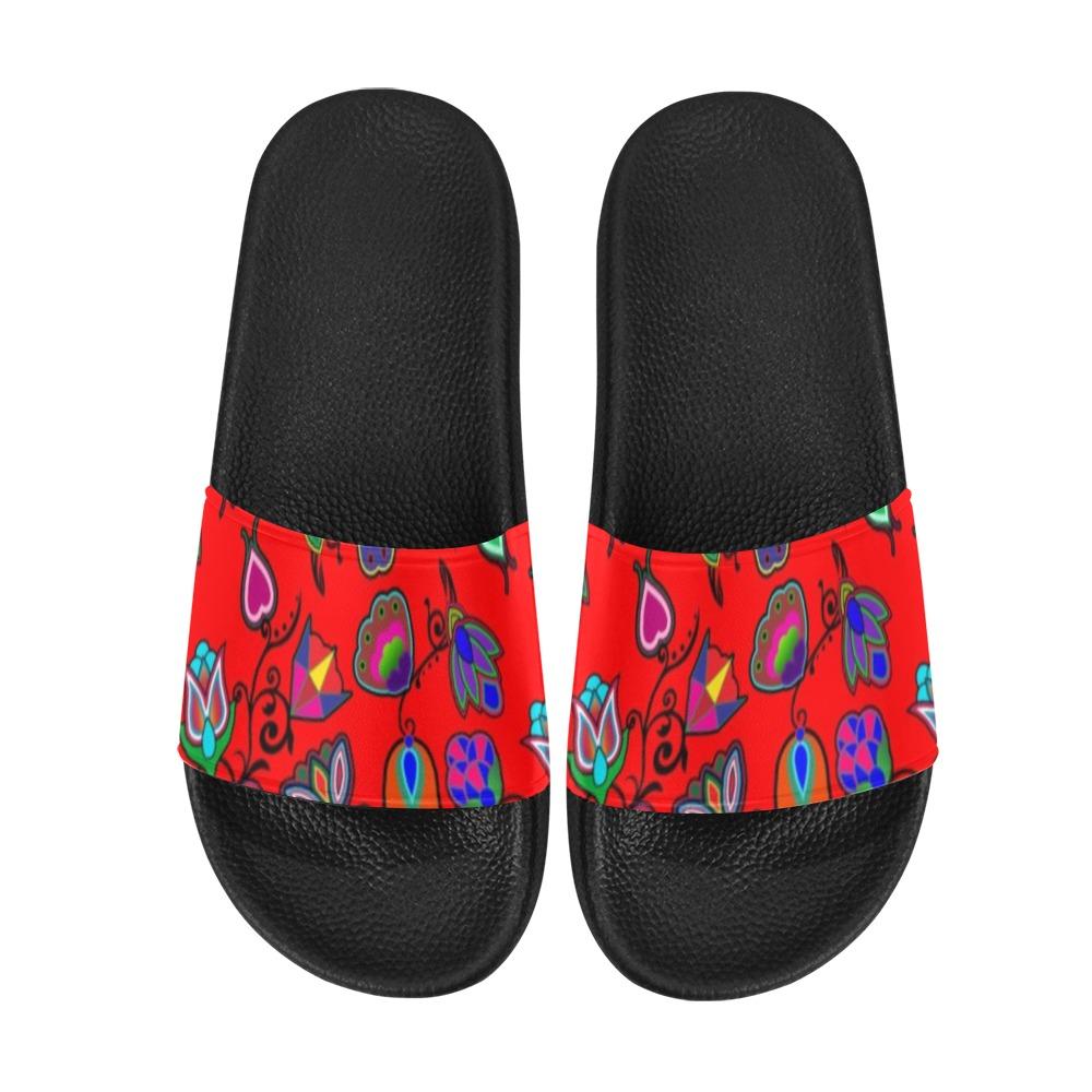 Indigenous Paisley Dahlia Men's Slide Sandals (Model 057) Men's Slide Sandals (057) e-joyer