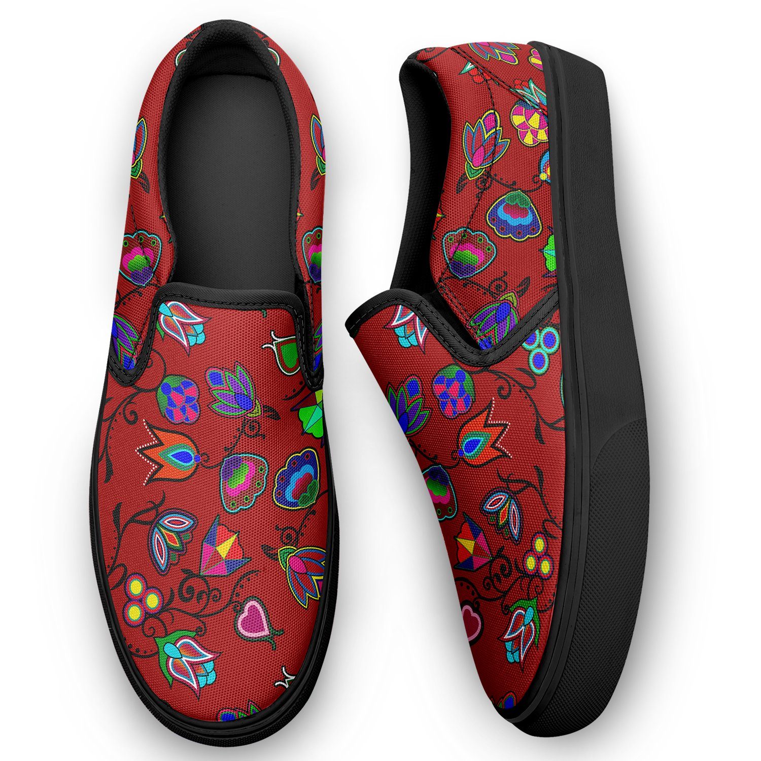 Indigenous Paisley Dahlia Otoyimm Canvas Slip On Shoes 49 Dzine