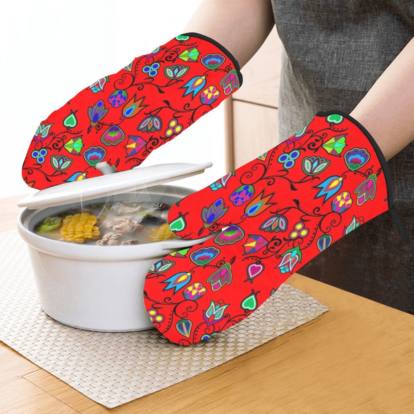 Indigenous Paisley Dahlia Oven Mitt & Pot Holder Oven Mitt & Pot Holder e-joyer