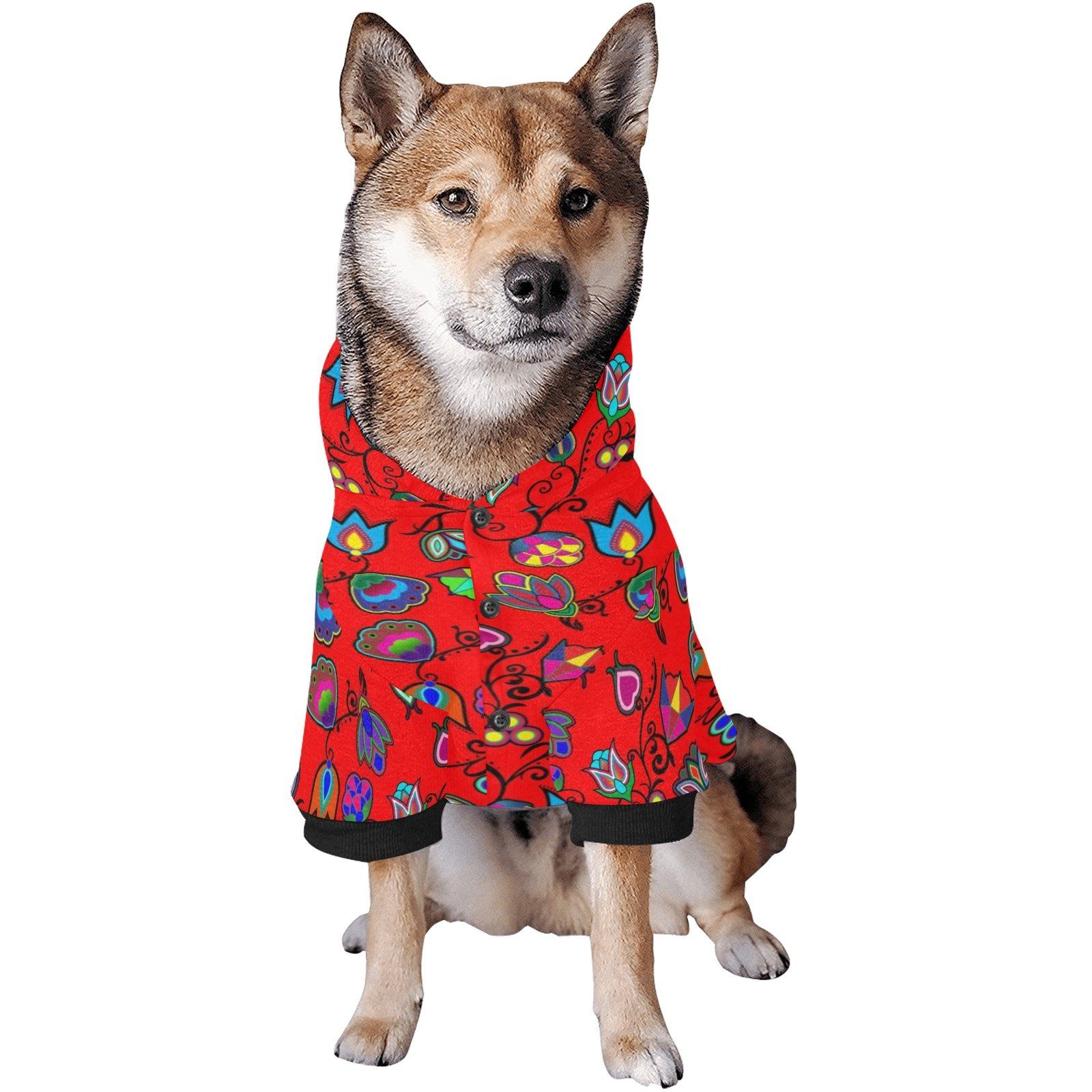 Indigenous Paisley Dahlia Pet Dog Hoodie Pet Dog Hoodie e-joyer