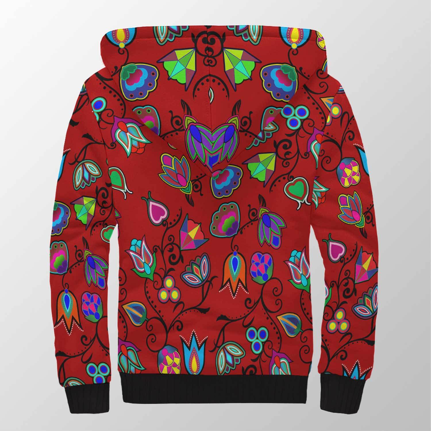 Indigenous Paisley Dahlia Sherpa Hoodie 49 Dzine