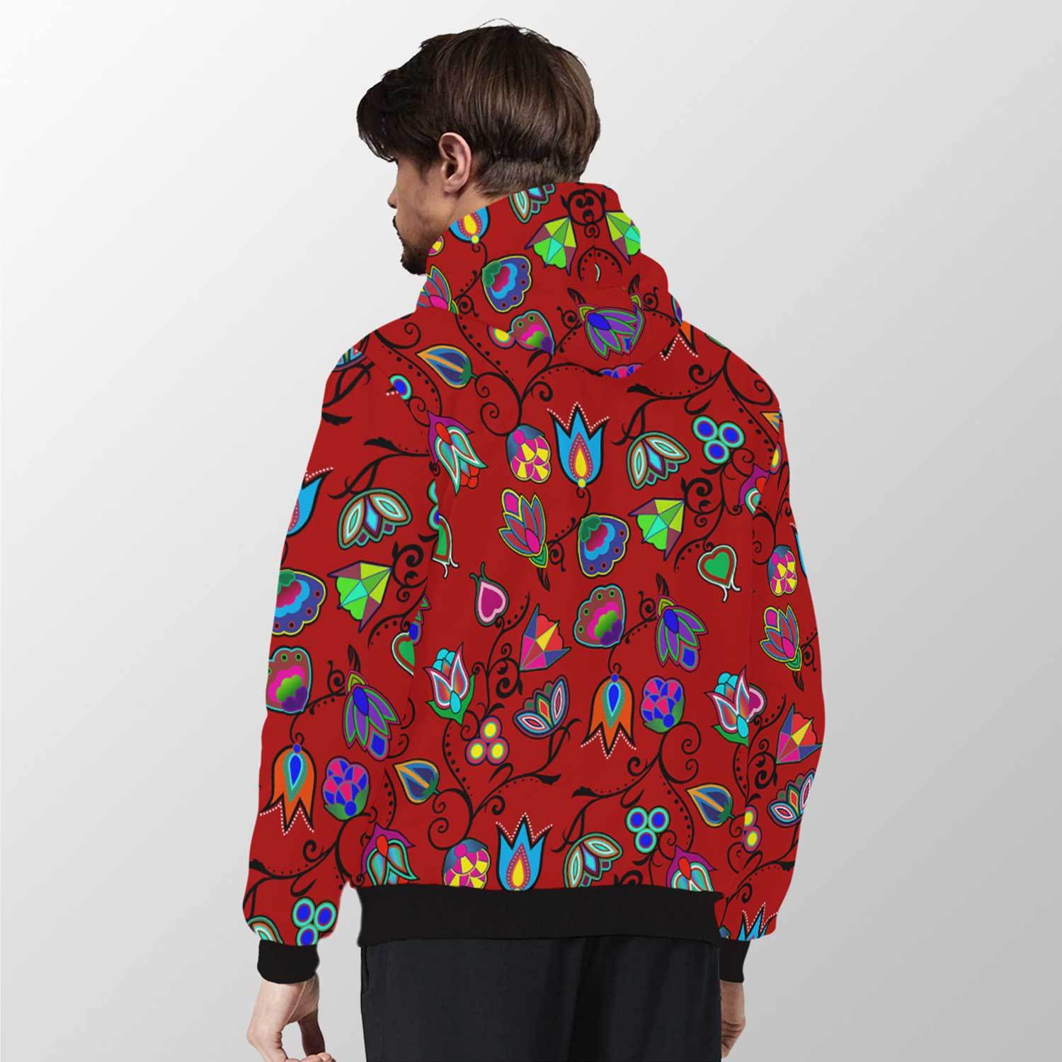 Indigenous Paisley Dahlia Sherpa Hoodie 49 Dzine