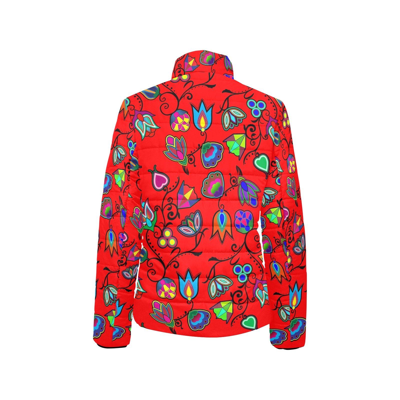 Indigenous Paisley Dahlia Women's Stand Collar Padded Jacket (Model H41) jacket e-joyer
