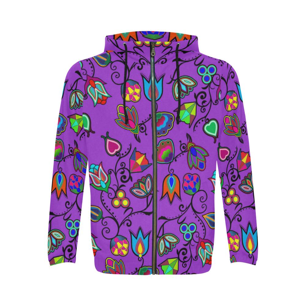 Indigenous Paisley - Dark Orchid All Over Print Full Zip Hoodie for Men (Model H14) All Over Print Full Zip Hoodie for Men (H14) e-joyer
