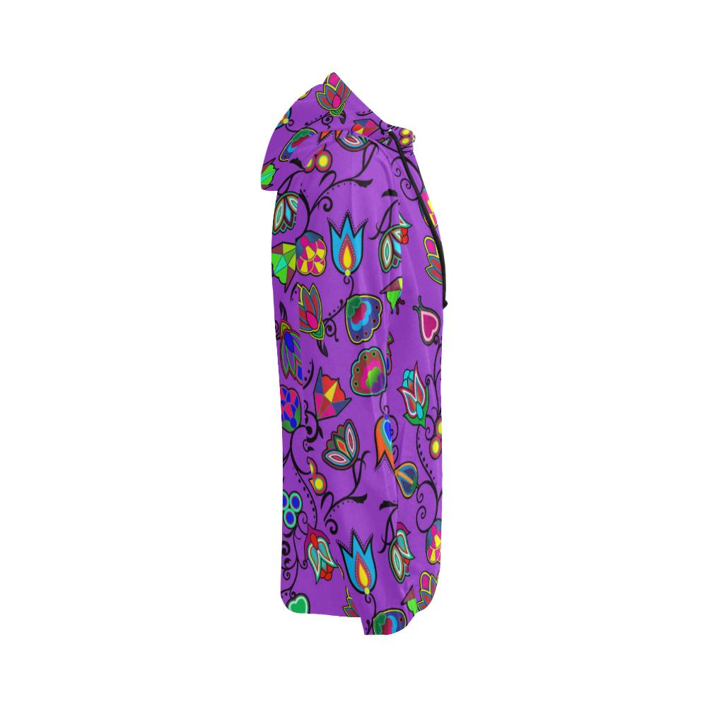Indigenous Paisley - Dark Orchid All Over Print Full Zip Hoodie for Women (Model H14) All Over Print Full Zip Hoodie for Women (H14) e-joyer