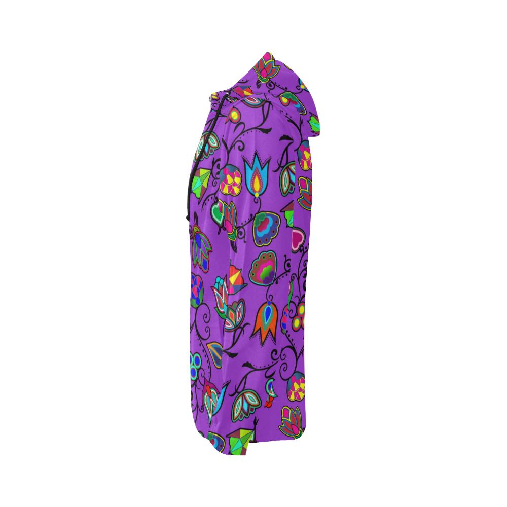Indigenous Paisley - Dark Orchid All Over Print Full Zip Hoodie for Women (Model H14) All Over Print Full Zip Hoodie for Women (H14) e-joyer