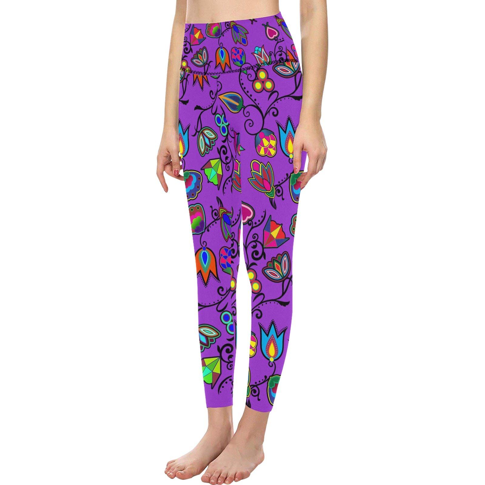 Indigenous Paisley Dark Orchid High-Waisted Leggings